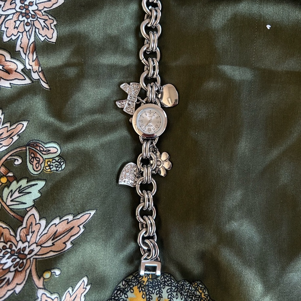 XOXO Silver Charm Bracelet Watch